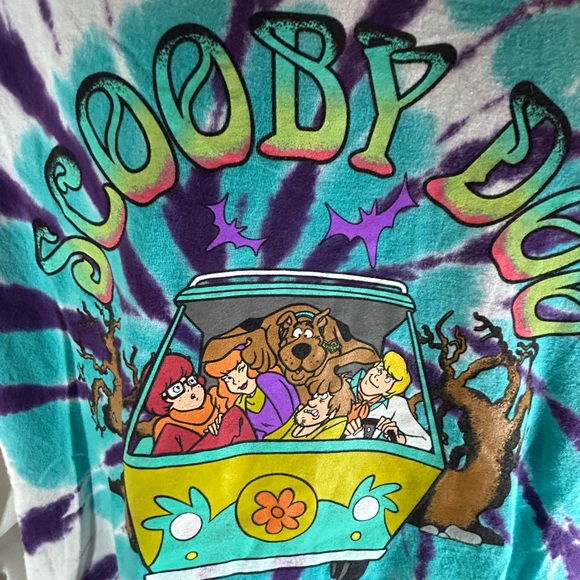 Scooby Doo, short sleeve T-shirt, tie-dye, purple, white, and blue - Picture 3 of 4